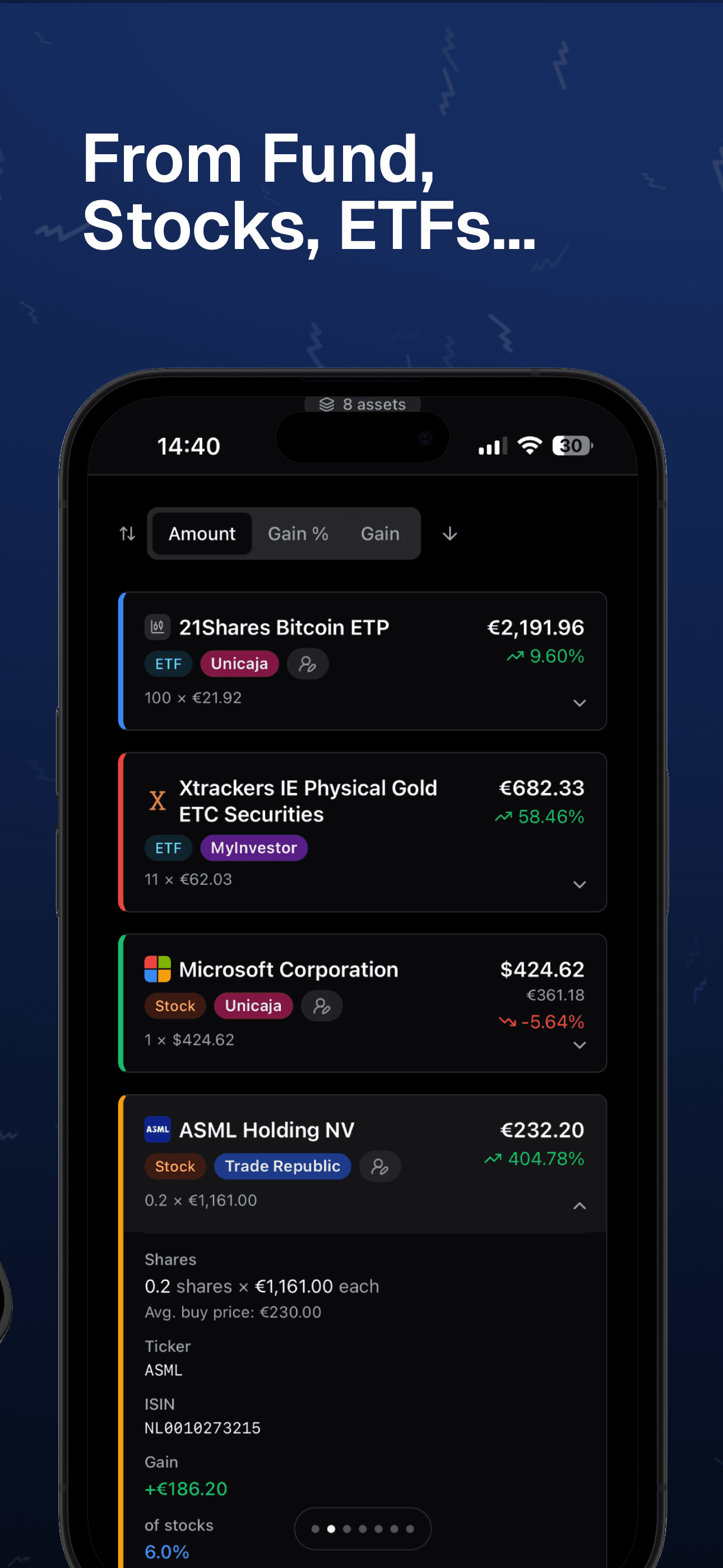 Finanze: Portfolio Tracker iPhone screenshot 3