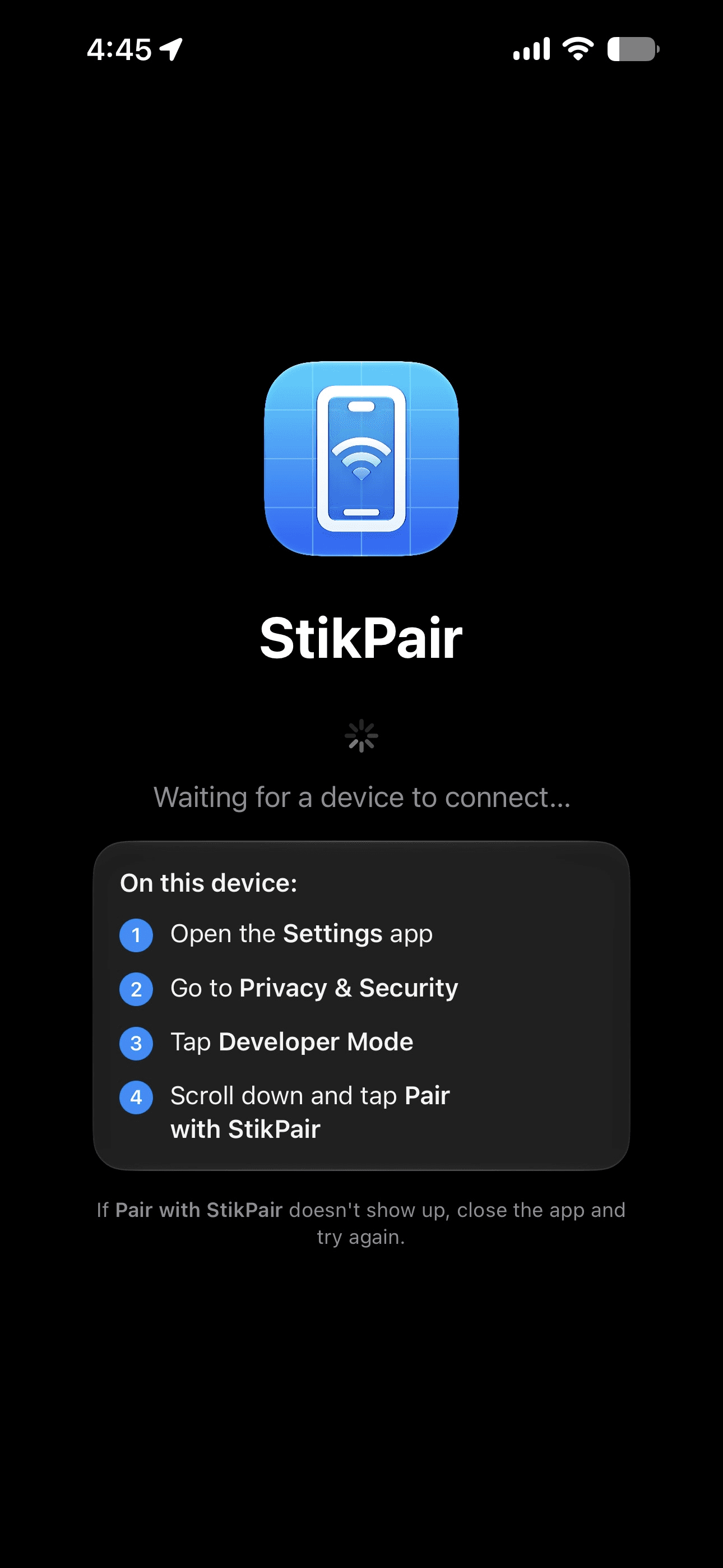 StikPair iPhone screenshot 2